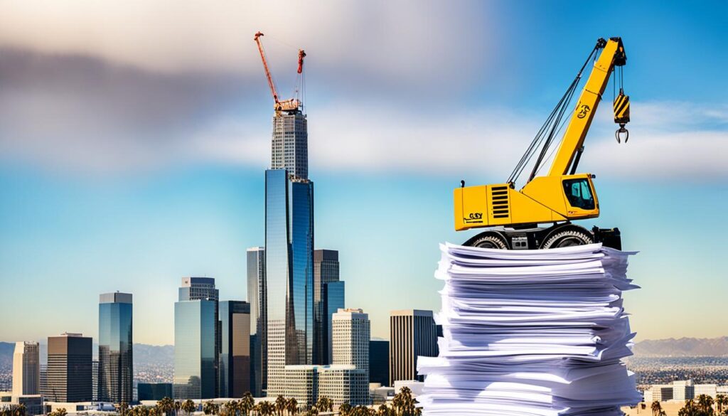 Commercial construction permit application in Los Angeles