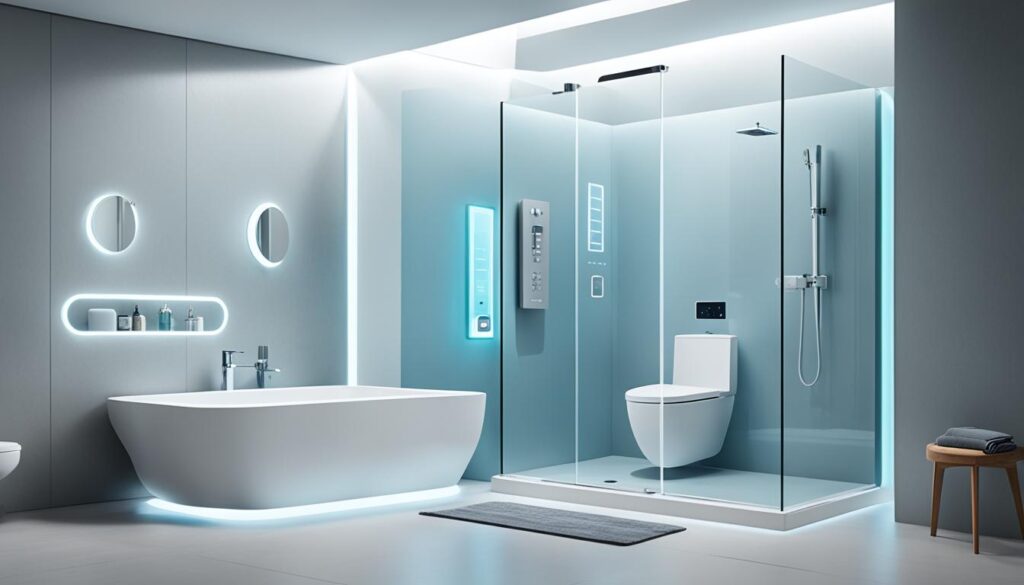 Modern high-tech bathroom features